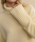 Cropped Cashmere Jet Turtleneck
