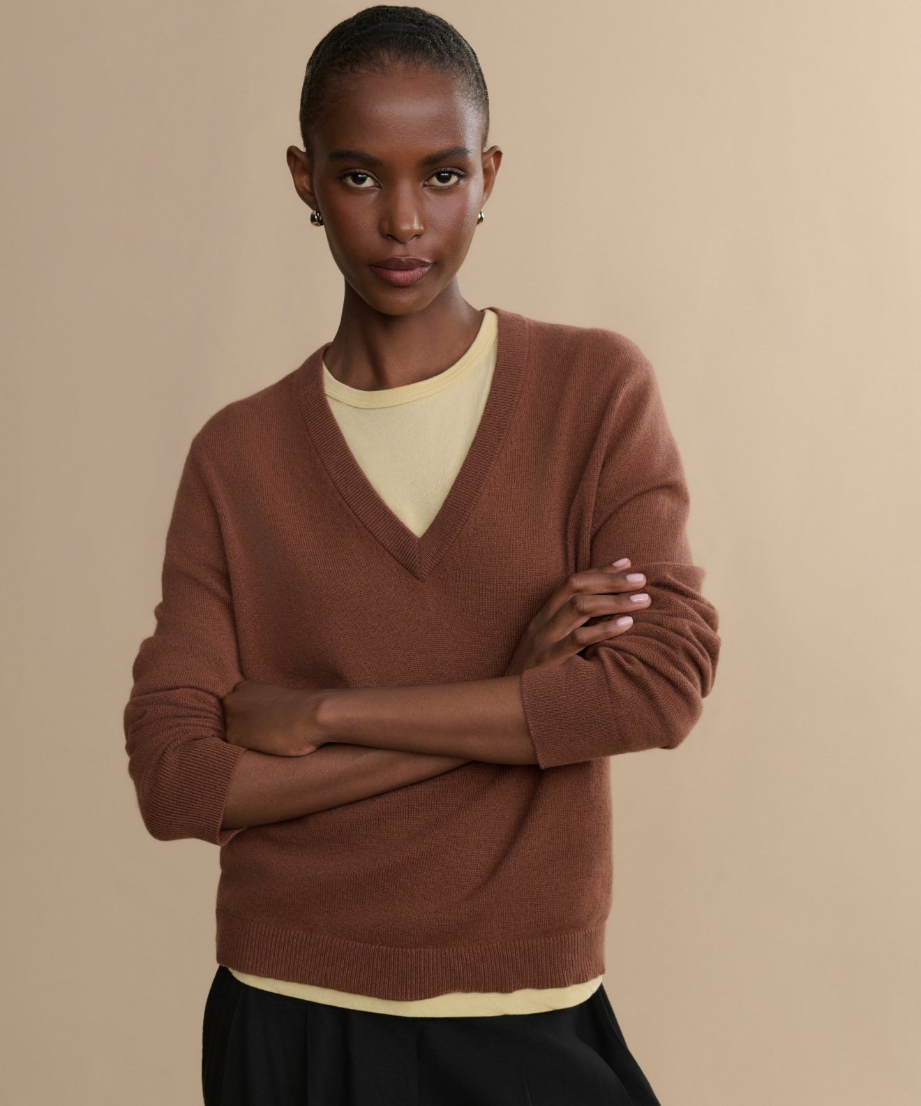 シンモン☆TWINS FLORENCE V KNIT EILEEN FISHER Peruvian Organic-Cotton Cloud Mixed-Stitch Sweater
