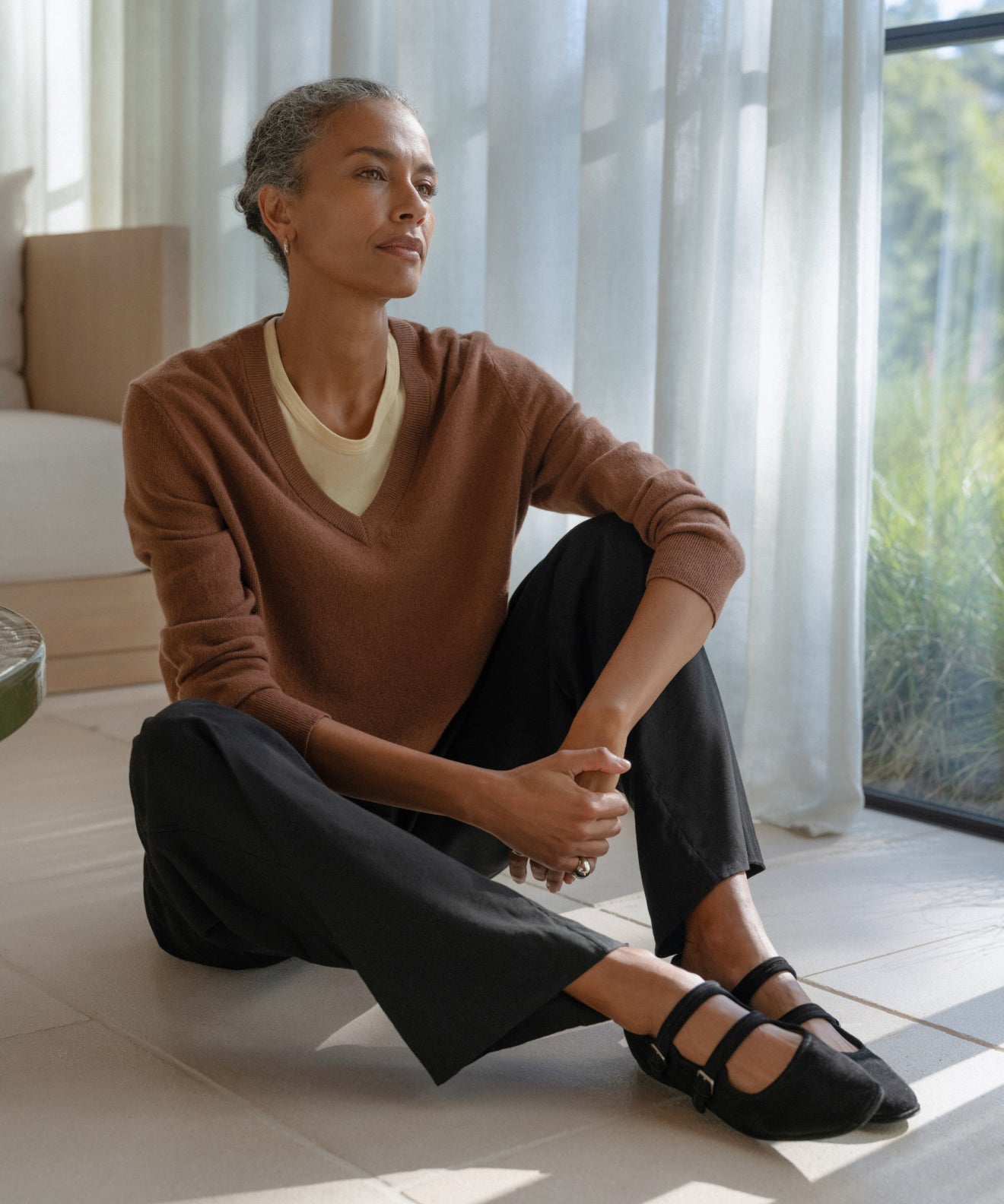 TWINS FLORENCE V/N KNIT Vネック ニット セーター flynn-cashmere-sweater-canyon.