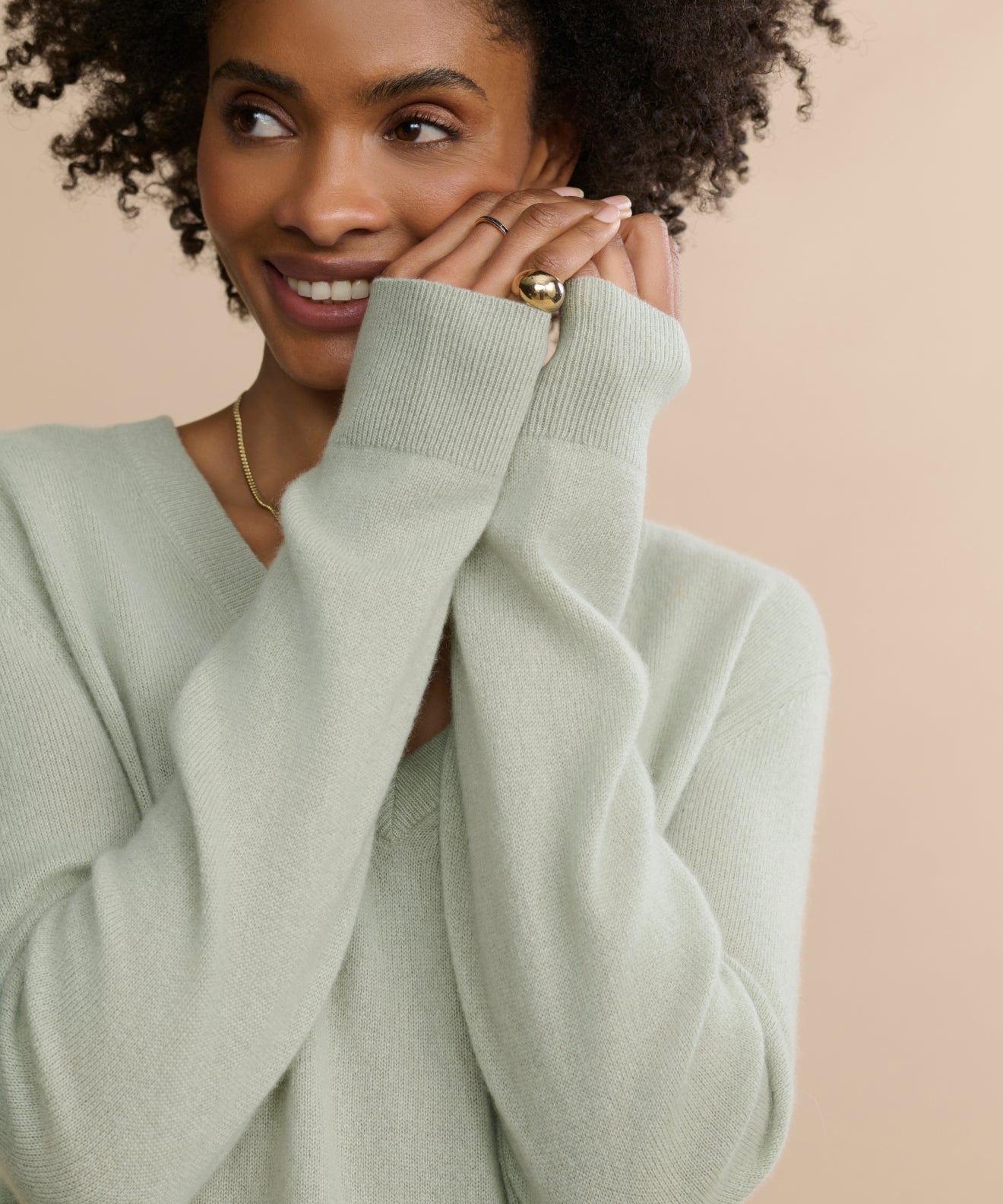 シンモン☆TWINS FLORENCE V KNIT Sanne Ottoman-Knit V-Neck Sweater