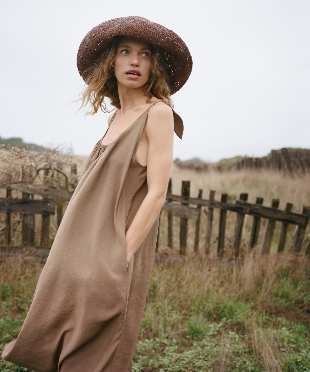 bohemian brown dress Jenni Kayne Women's Iris Shoulder Tie - Wild Rose Chiffon Bridesmaid Perfect for boho cowgirls Perfect Simple Black Evening Size:EURO 43 / UK 9