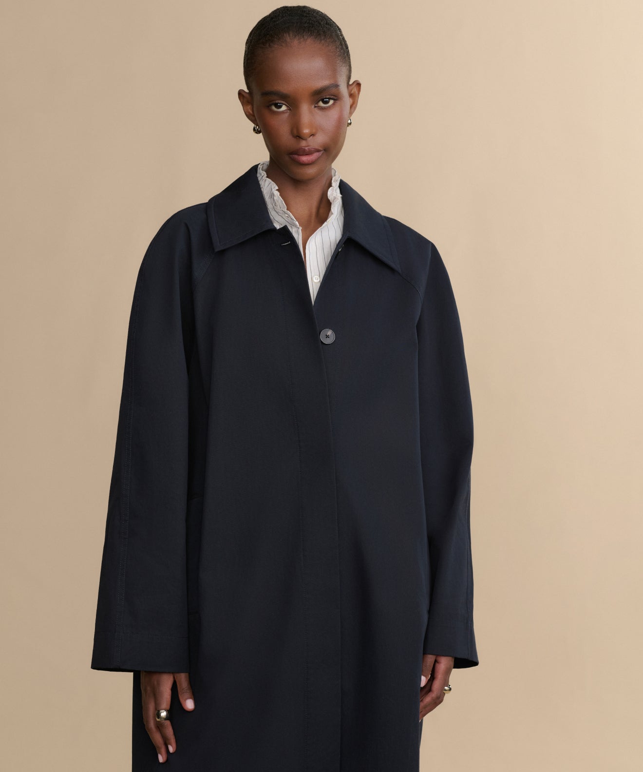 【OHOTORO】firenze trench coat navy 男女兼用 Leo Trench Coat | Jenni Kayne