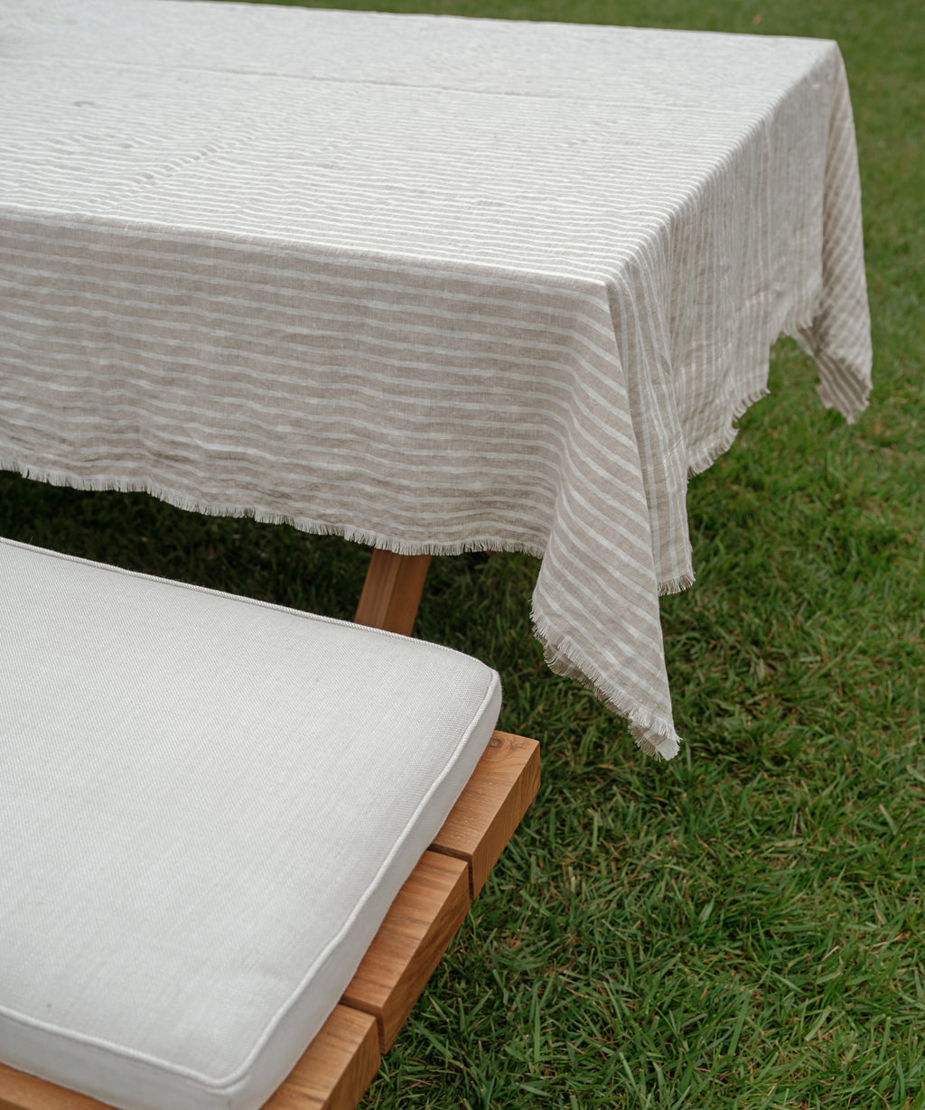 Natural Stripe Tufted Seat Pad | Table Linens & Accessories | The White  Company