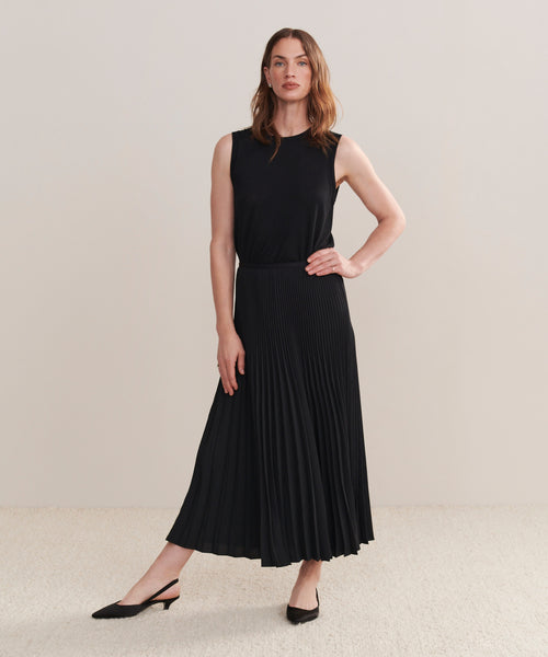 Women's Pleated Skirt Black | Jenni Kayne