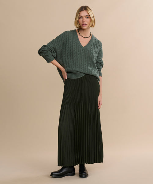 Women's Pleated Skirt Forest | Jenni Kayne