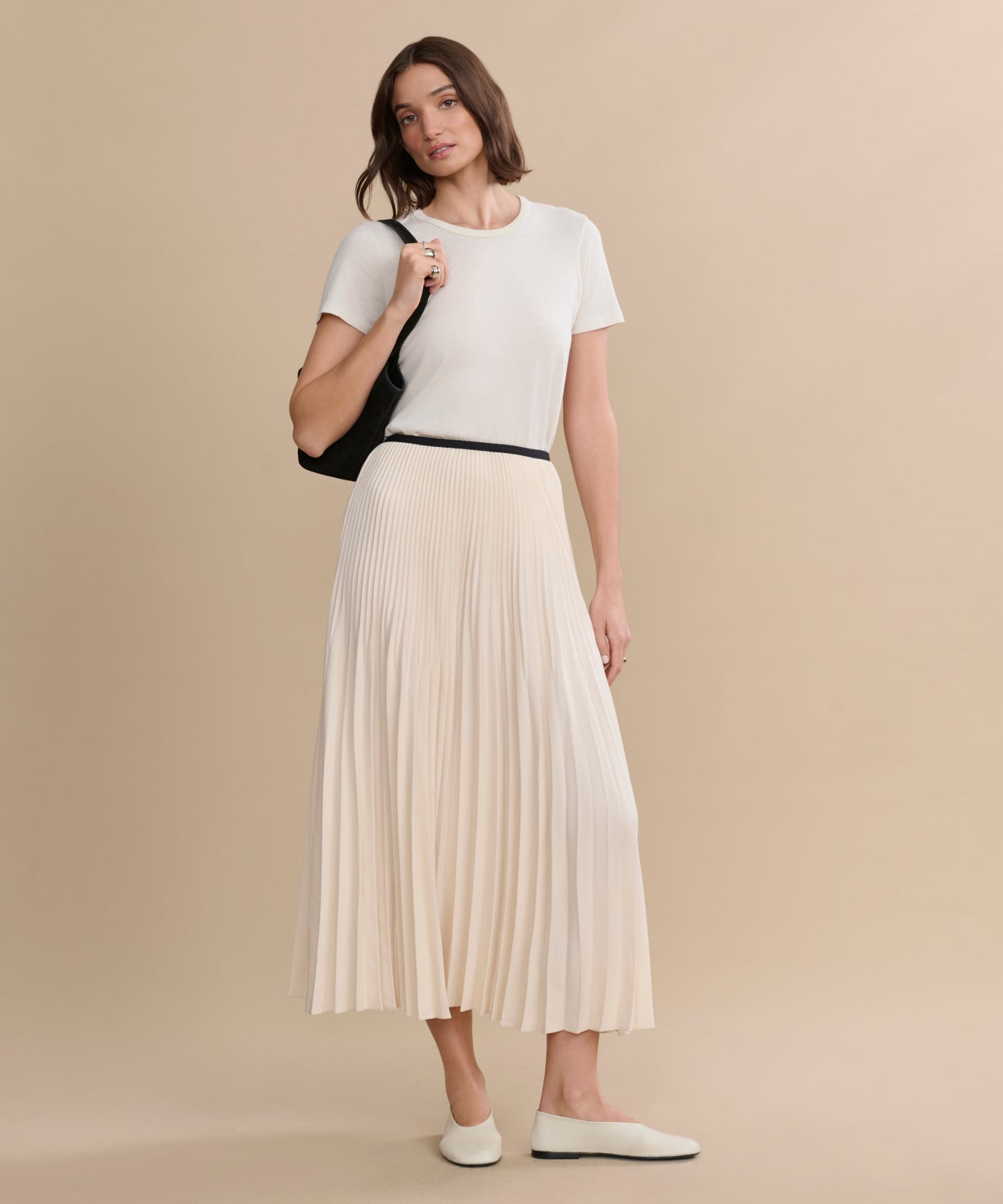 Women's Pleated Skirt Ivory Jenni Kayne