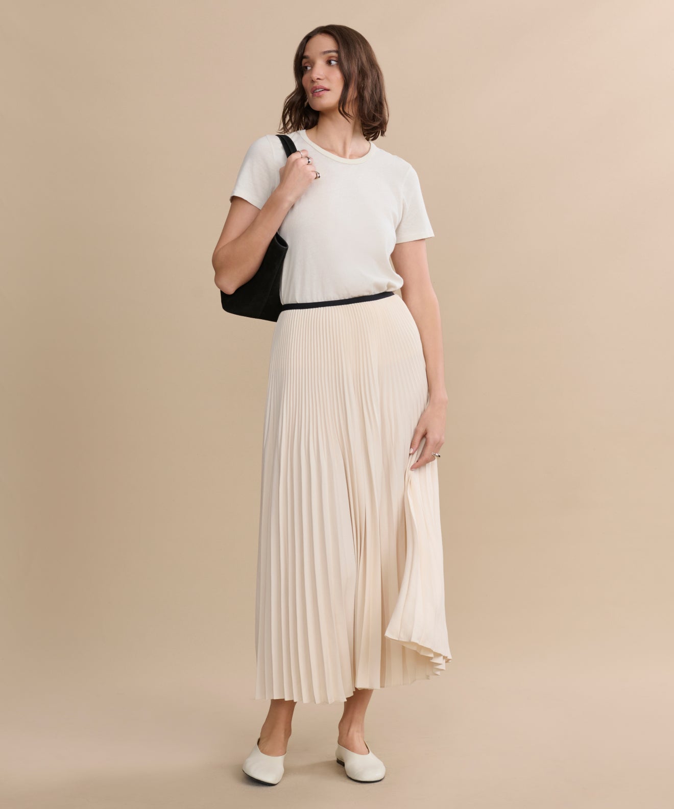 Women's Pleated Skirt Ivory Jenni Kayne - Main Image