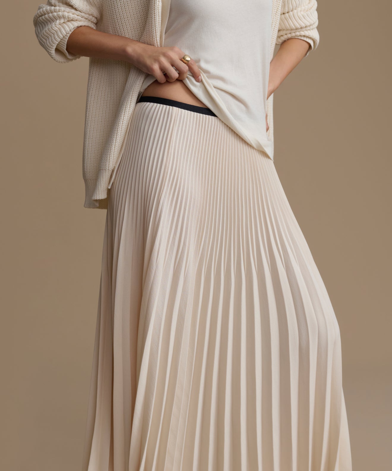 ニット+セーター me OHANA FINE KNIT PLEATS T IVORY THE SHOP TK ニット セーター 美人フレンチニット「8色展開/WEB限定