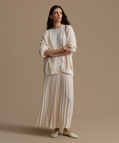 Women's Pleated Skirt Ivory | Jenni Kayne
