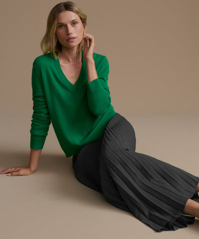 Women's Pleated Skirt Slate | Jenni Kayne