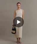 Thumbnail for video: Model wearing Blair Dress in Oatmeal.