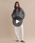 Thumbnail for video: Model wearing Cotton Hayes Cardigan.