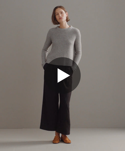 レディースウェア Sesame Playhouse Cashmere Sweater |WOMEN Women's Cashmere Fisherman Sweater Grey | Jenni Kayne