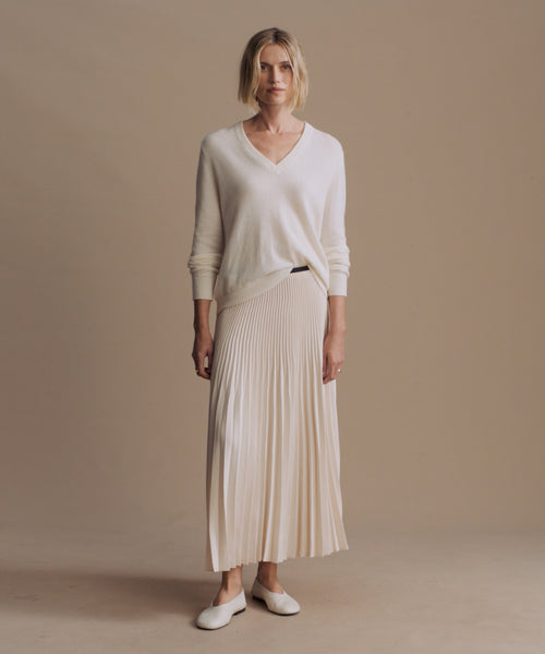Women's Pleated Skirt Ivory | Jenni Kayne