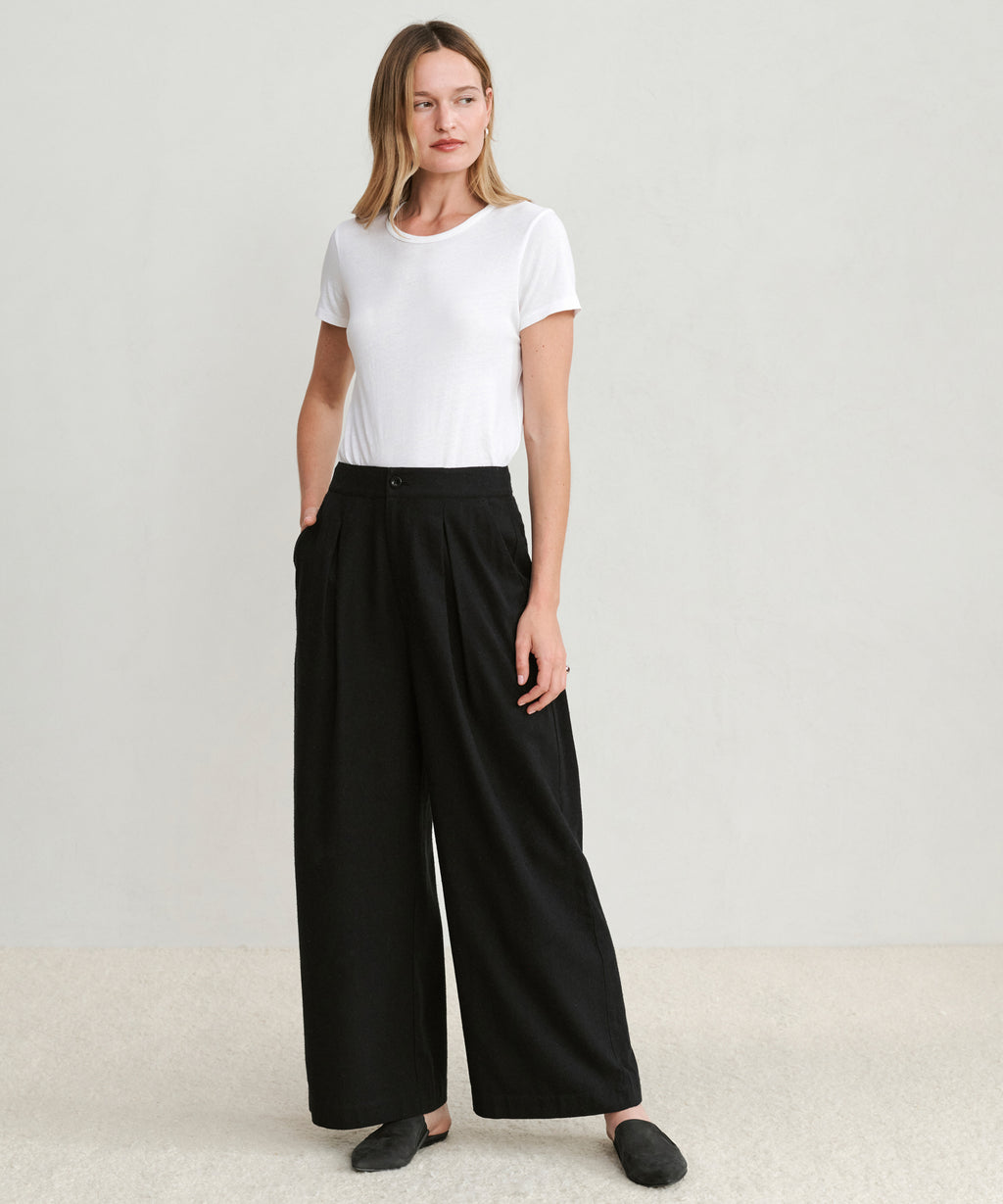 St. Agni | Relaxed Silk Pants - Washed Black