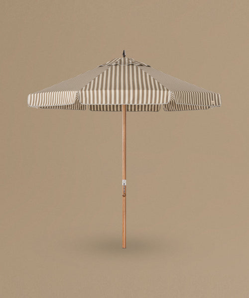 beige and white striped patio umbrella SunVilla 11' Round Cabana Stripe Aluminum Market The classic striped design brings style and shade to patios Poppy Beige White Striped Patio