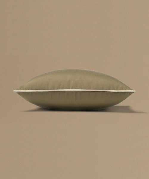 Brown pillow on a beige background
