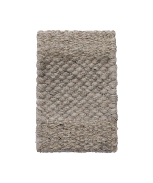 A light gray Rug Swatch with a chunky, braided texture shown on a white background—ideal for previewing your next cozy or lodge-style rug.