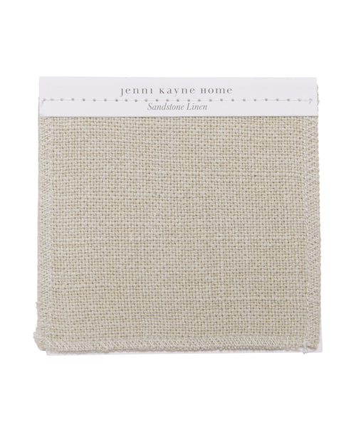 A square Fabric Swatch Sandstone Linen in neutral beige, ideal for accenting the Sunset Dining Chair, shown on a white background.
