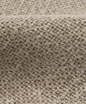 Close-up of Fabric Swatch Taupe Linen, featuring a textured crisscross weave. Slight folds create gentle shadows, highlighting its detailed fibers—ideal for refined dining chair upholstery.