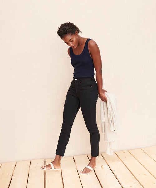 High Rise Ankle Crop Jeans