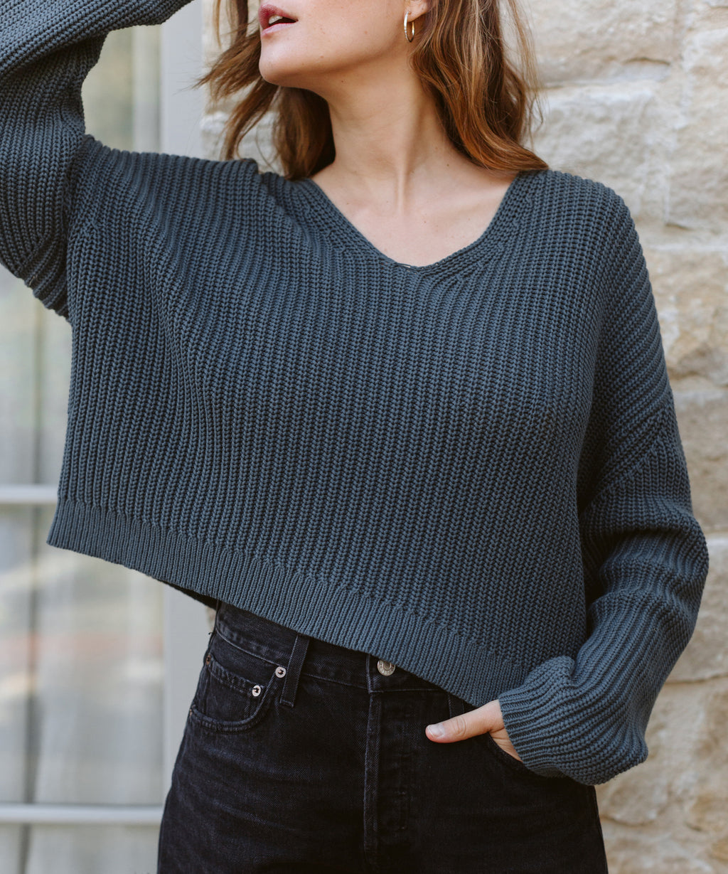 Cropped Cotton Cabin Sweater – Jenni Kayne