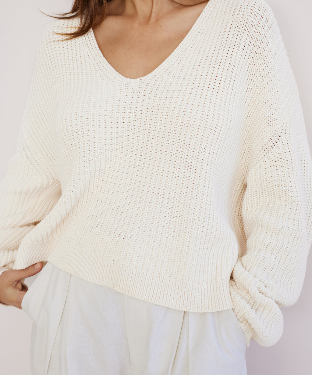 Cropped Cotton Cabin Sweater – Jenni Kayne