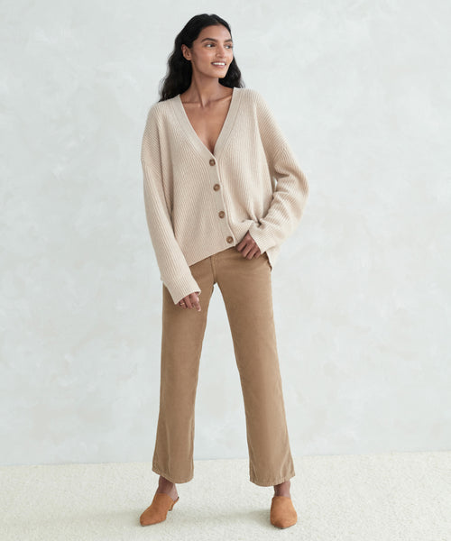Women's Cropped Cashmere Cocoon Oatmeal | Jenni Kayne
