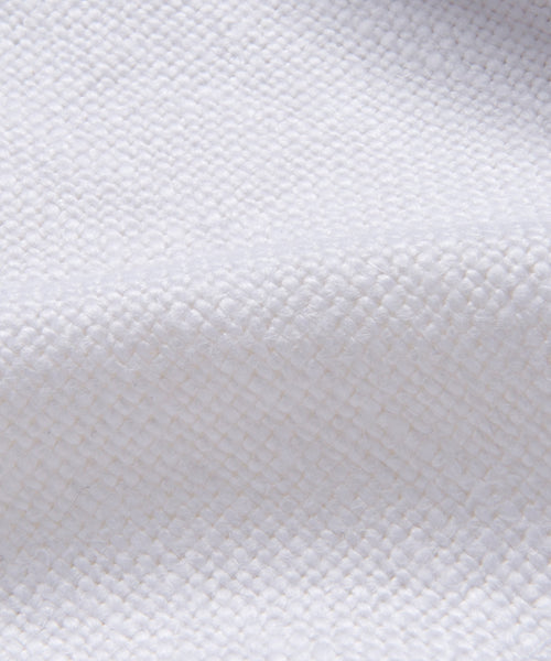 Close-up of the Fabric Swatch White Linen featuring a woven, grid-like pattern and soft folds—ideal for showcasing texture and elegance on the Miramar Sofa.